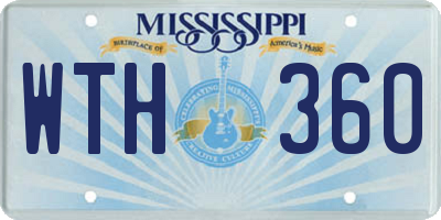 MS license plate WTH360