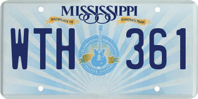MS license plate WTH361
