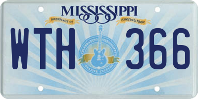 MS license plate WTH366