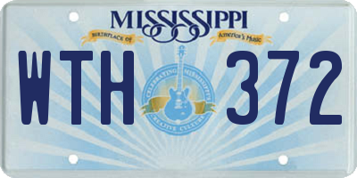 MS license plate WTH372