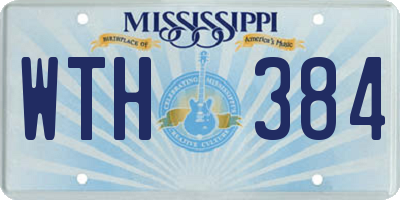 MS license plate WTH384