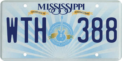 MS license plate WTH388