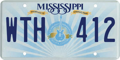 MS license plate WTH412
