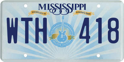 MS license plate WTH418