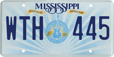 MS license plate WTH445