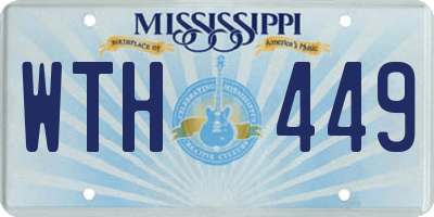 MS license plate WTH449