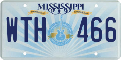 MS license plate WTH466
