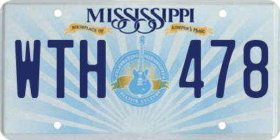 MS license plate WTH478