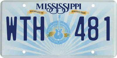 MS license plate WTH481