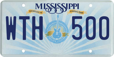 MS license plate WTH500