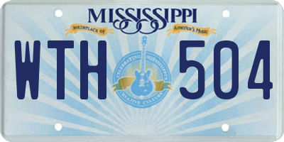 MS license plate WTH504