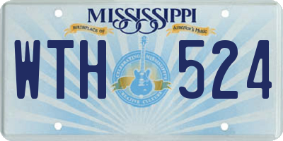 MS license plate WTH524