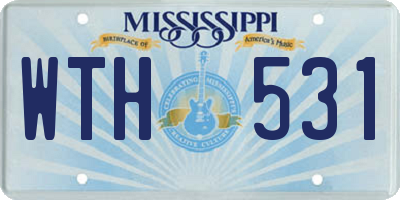 MS license plate WTH531