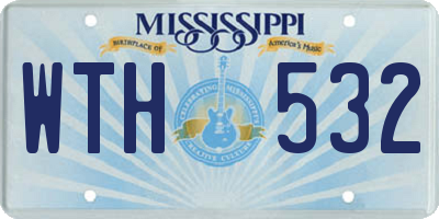 MS license plate WTH532