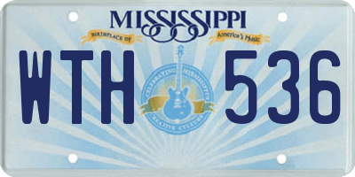 MS license plate WTH536