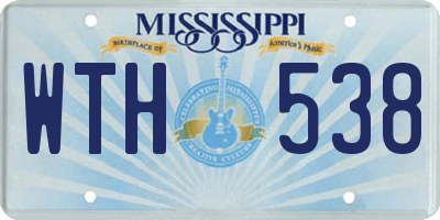 MS license plate WTH538