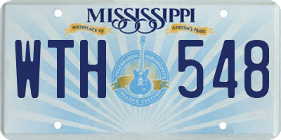 MS license plate WTH548