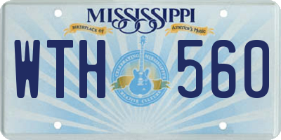 MS license plate WTH560