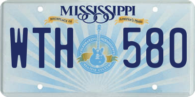 MS license plate WTH580
