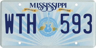 MS license plate WTH593
