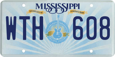 MS license plate WTH608