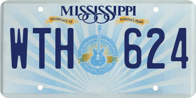 MS license plate WTH624