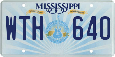 MS license plate WTH640