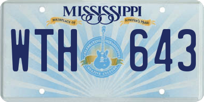 MS license plate WTH643