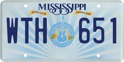 MS license plate WTH651