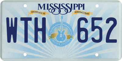 MS license plate WTH652