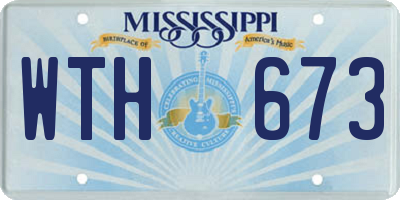 MS license plate WTH673