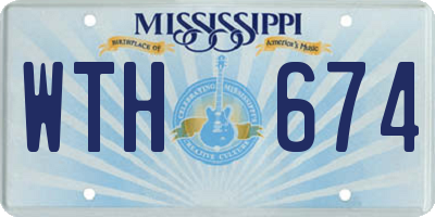 MS license plate WTH674