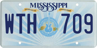 MS license plate WTH709