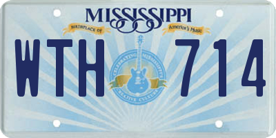 MS license plate WTH714