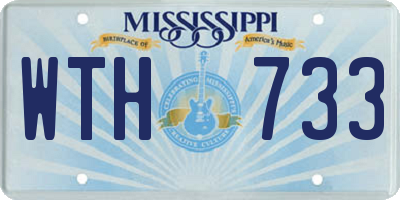 MS license plate WTH733