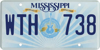 MS license plate WTH738