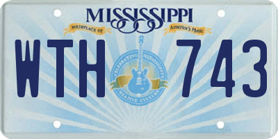 MS license plate WTH743
