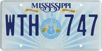 MS license plate WTH747