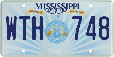 MS license plate WTH748