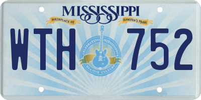 MS license plate WTH752