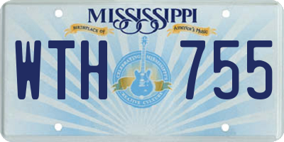 MS license plate WTH755