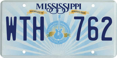MS license plate WTH762