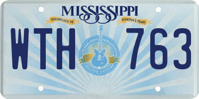 MS license plate WTH763