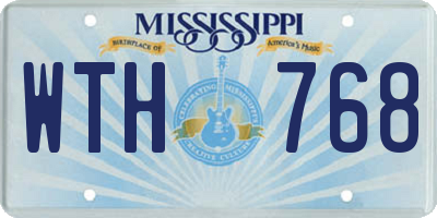 MS license plate WTH768