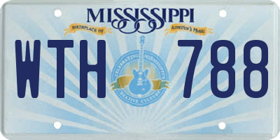 MS license plate WTH788
