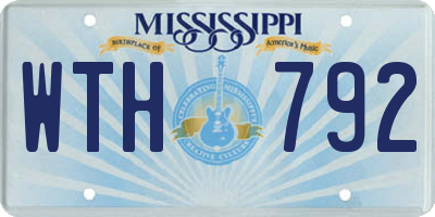 MS license plate WTH792