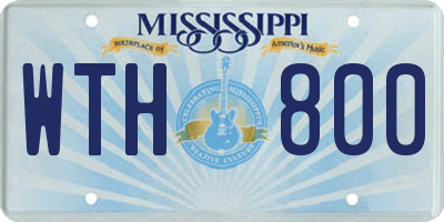 MS license plate WTH800