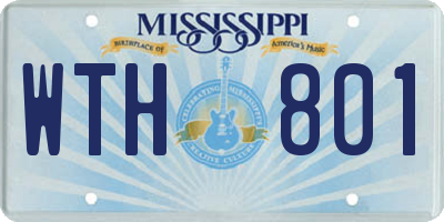MS license plate WTH801