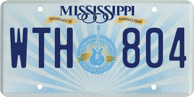 MS license plate WTH804