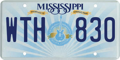 MS license plate WTH830